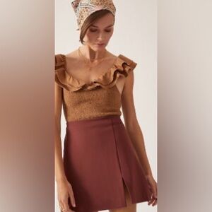 Anthropologie Maeve Slim front micro mini skirt